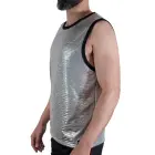 Macho Fine Glitter – ribbed sleeveless top – silver – S/M — Photo 2