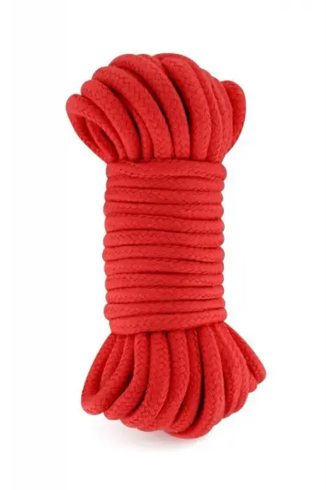 Sweet Caress minkšta medvilninė bondažo virvė – raudona – 10 m