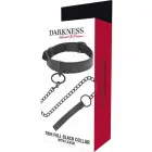 Darkness – adjustable neoprene collar with metal chain leash – black — Photo 4