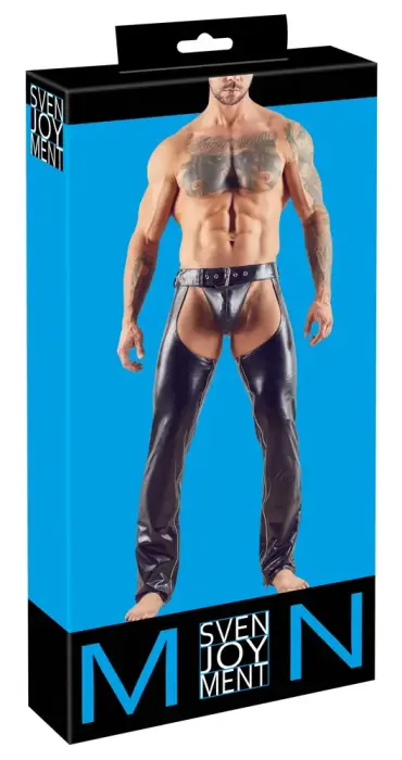 Lederimitat Men's Chaps – Black – L