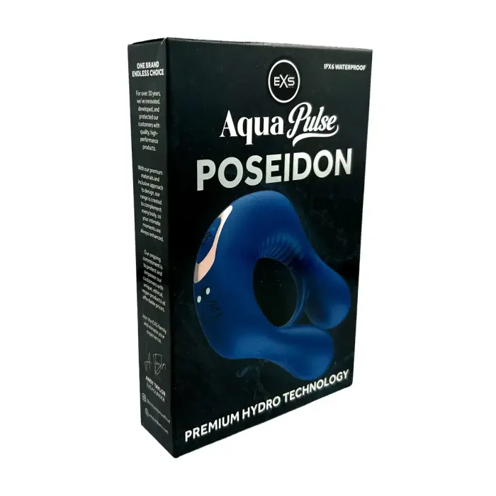 EXS AquaPulse Poseidon – vibrating performance cock ring – blue