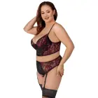Cottelli CURVES Longline Bra and Suspender Thong Set – Black/Red – 95C/2XL — Photo 4