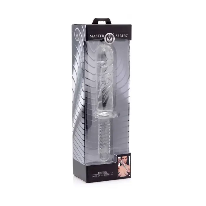 Brutus - Teksturēts stikla dildo stumšanai – 20 cm (8″)