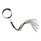 Rosy Gold Collar with Flogger – Black — Photo 3