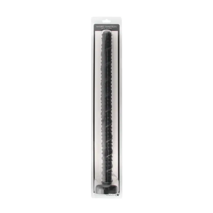 Teksturēts anālais čūskas dildo – 22 cm (8.7″) – melns
