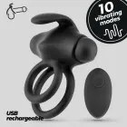 Thumper Vibrating Double Cockring with Remote Control – Black — Photo 5