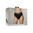 Shots Ouch! Vibrating Strap-On Panty – трусики-стринги для страпона с O-кольцом – чёрные – XS/S — Фото 2
