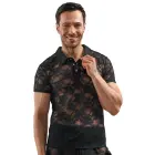 Svenjoyment Herren Shirt – meeste läbipaistev lillelisest pitsist polostiilis särk – must – L — Foto 2