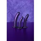 Gluds silikona G-punkta dildo – 14.5 cm (6″) – Metālisks Foto 11