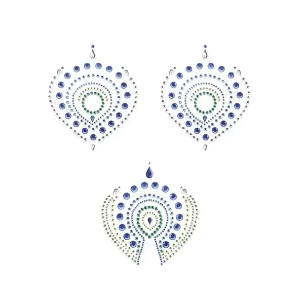 Bijoux Indiscrets Flamboyant комплект украшений для тела – синий и зелёный