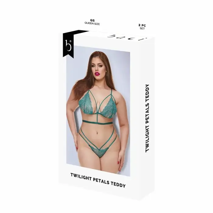 Baci Lingerie Twilight Petals Green Lace Bodysuit – Queen Size