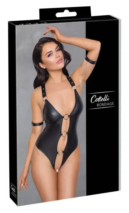 Cottelli Bondage stringo bodis XL – juodas