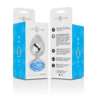 INTENSE Aluminum Intimate Plug with Blue Crystal Accent – M – Silver — Photo 6