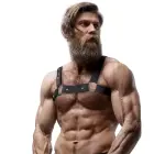 Fetish Submissive Attitude Adjustable Neoprene Chest Harness for Men – Black – One size — Photo 4