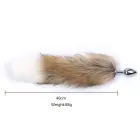 Анальная пробка с лисьим хвостом – 7 cm – Коричневая — Фото 2