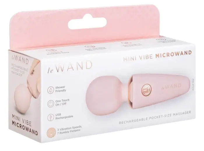 Le Wand Mini Microwand Rose Go wand вибратор – 10 cm (4″) – розовый