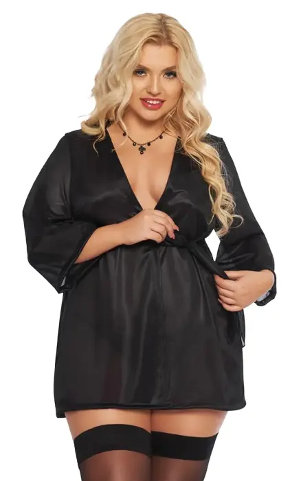 Ramona elegants halāts – melns – 2XL Foto 2