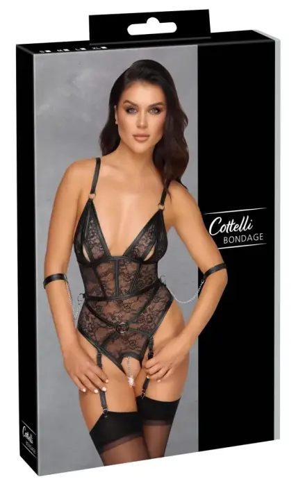 Cottelli Bondage Body Harness XL Lace – Black – XL