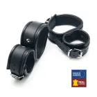 Leather Ankle and Hand Restraints – Black — Photo 3