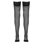 Zeķes līdz augšstilbam ar mežģīņu jostu – melnas Foto 6