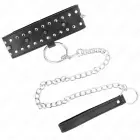 KINK regulējama apkakle ar ķēdīti Model 1 ar sudraba kniedēm, melna, 36–43 cm — Foto 3