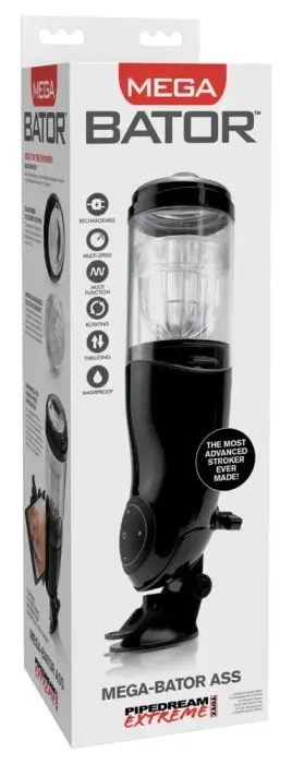Pipedream Mega-Bator Automatic Masturbator – 27.9 cm – Black/Clear