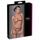 Cottelli LINGERIE Glamour bondage stila krūštura komplekts – melns – XL — Foto 1