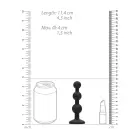 Anaaltapp helmeste ja teemantkristalliga põhjaga – 10 cm (3.9″) – Must — Foto 6
