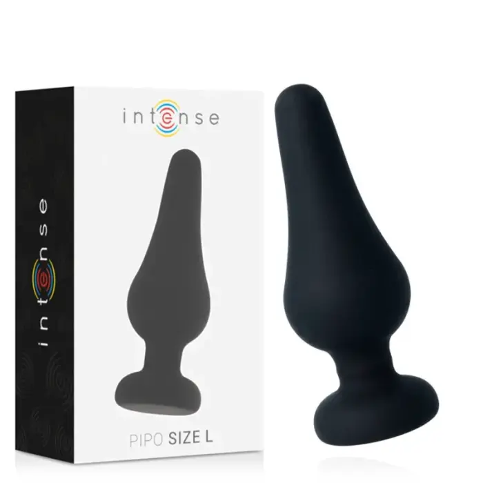 Intense Pipo L silikona anālais spraudnis – 13 cm – Melns