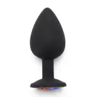 Rainbow Booty Jewel Anal Plug – L – Black — Photo 4