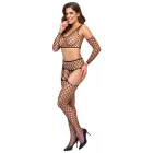 Fantasy 3-Piece Lingerie Set with Top, Suspender Tights and Sleeves – Black – S/M — Photo 2
