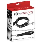 Fétish Tentation Spiked Collar with Leash – Black — Photo 1