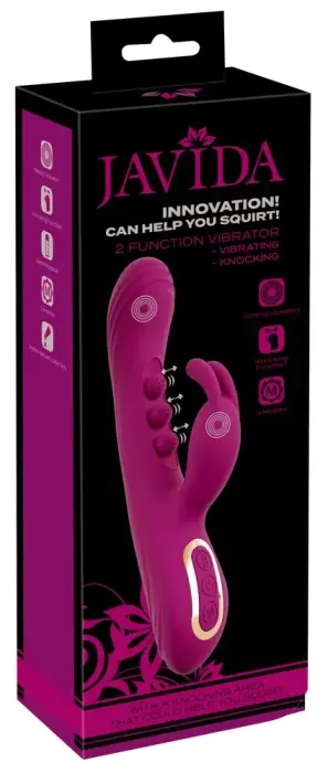 Javida 2F Squirting Rabbit Vibrator – 22.5 cm (8.8″) – Pink