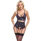 Cottelli Lingerie korsetes komplekts ar regulējamām lencītēm – violets/melns – S — Foto 2