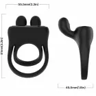 ARMONY Ring Vibrator Rabbit Black – kahekordne silikoonist veekindel süsteem — Foto 4