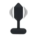 Hexagonal Vibrating Silicone Anal Plug – 18-20 cm – Black — Photo 1