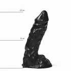 All Black dzīslains dildo – 20 cm (8″) — Foto 1