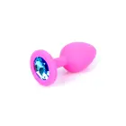Plug-Jewellery розовая анальная пробка со светло-голубым бриллиантом – 7 cm (2.8″) — Фото 7