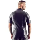 Men's Faux Leather Shirt – Black – L — Photo 4