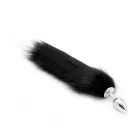 Steel Anal Plug with Fox Tail – S – Black — Photo 2