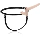 Fetish Submissive Adjustable Double Silicone Harness Vibrating System – Flesh — Photo 3