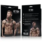 Fetish Submissive Attitude – men's eco-leather chest harness with studs – black – one size — Photo 2