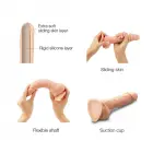 Bīdāmas ādas reālistisks dildo XL – 23+ cm – Vanilla — Foto 4