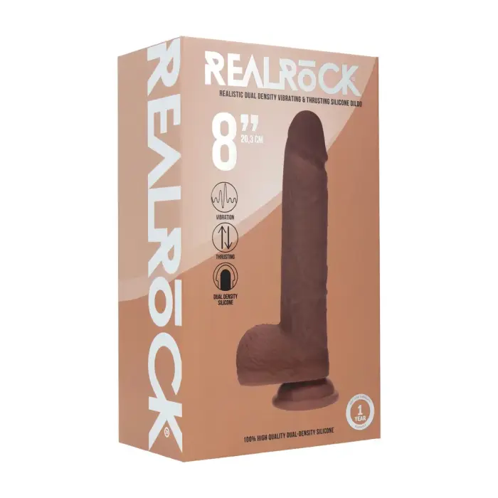 Dual Density Realistic Thrusting Vibrator – 20.3 cm (8″) – Brown