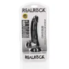 Išlenktas realistiškas dildo su sėklidėmis ir siurbtuku – 15.5 cm (6″) – Juodas — Nuotrauka 1