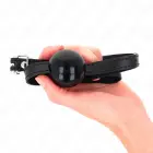 KINK Black Solid Silicone Ball Gag 4cm – Adjustable Strap 65x1.5cm — Photo 4