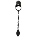 Black Velvets Cock cage with butt plug and ball ring – Black — Photo 5