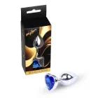 MyLove Toys Jewellery Silver анальная пробка в форме сердца – 7 см – Темно-синяя — Фото 1