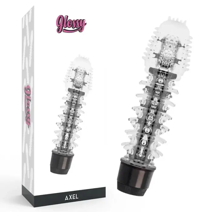 Glossy Axel Black вибратор – 14 см – черный