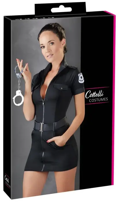Cottelli Collection politseiniku kleit märgist ja vööga – must – M